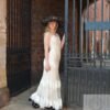 1940s tulle dress and 1920s raffia hat