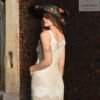 1940s tulle dress and 1920s raffia hat