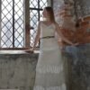 1940s tulle dress and 1920s raffia hat