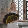 1940s tulle dress and 1920s raffia hat