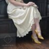 1950s Christian Dior gold shoes with a stunning 1920s silk dress