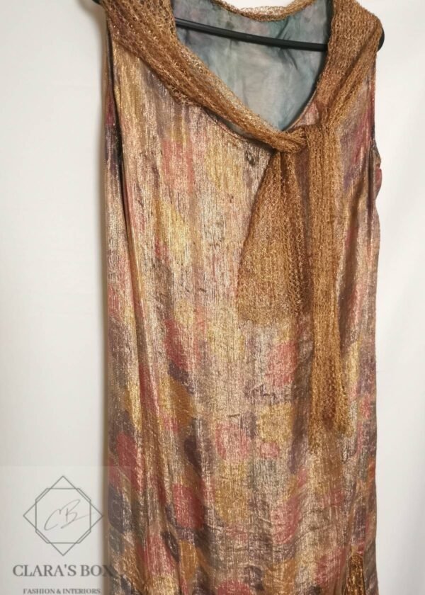 1920s lame flapper dress with tie-dye, mermaid effect