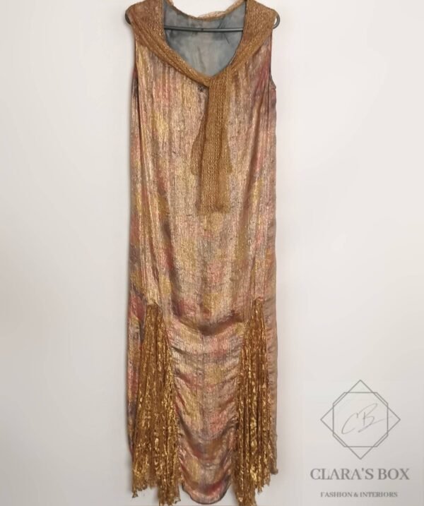 1920s lame flapper dress with tie-dye, mermaid effect