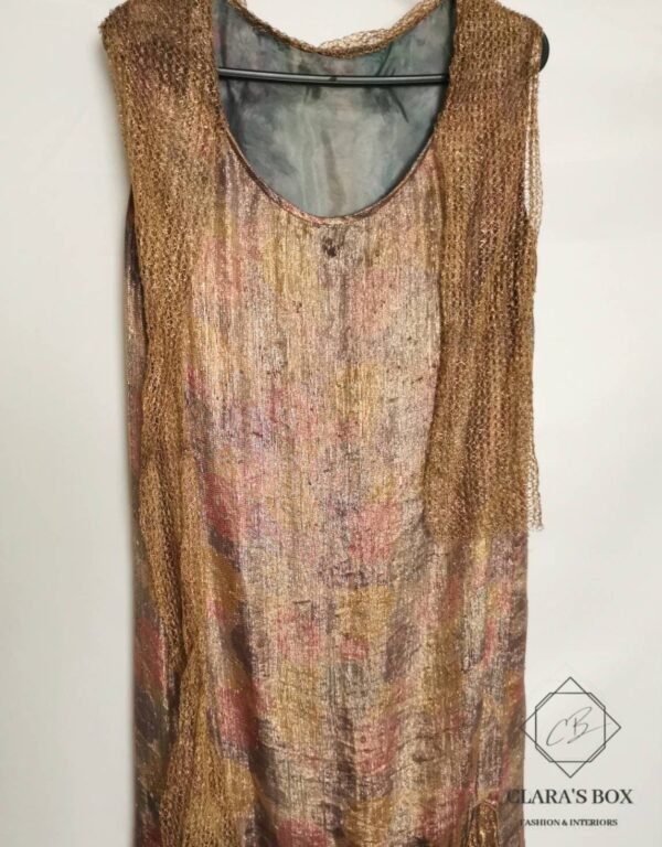 1920s lame flapper dress with tie-dye, mermaid effect