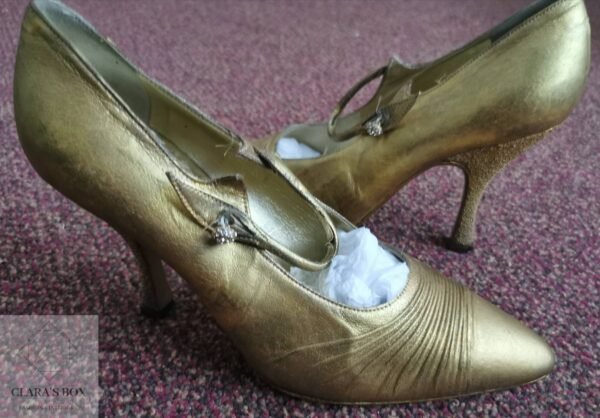 1950s Christian Dior gold shoes