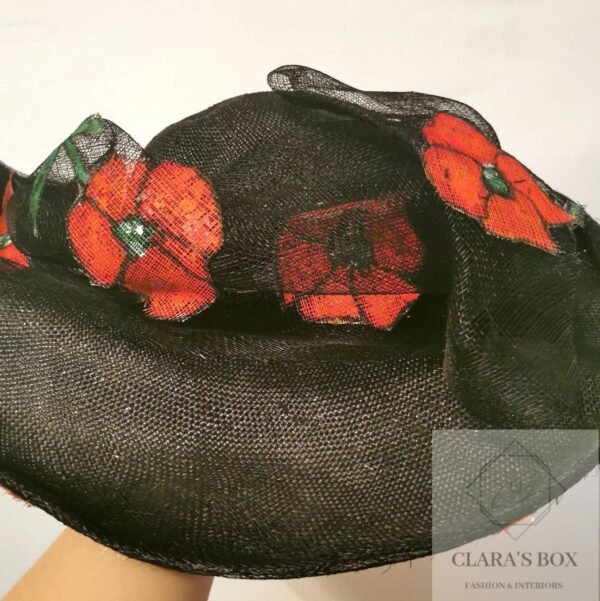 1920s raffia hat with poppies