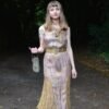 1920s lame flapper dress with tie-dye, mermaid effect with flapper purse