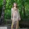 1920s lame flapper dress with tie-dye, mermaid effect