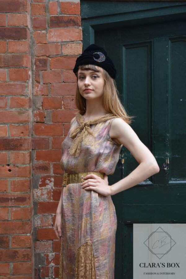 1920s lame flapper dress with tie-dye, mermaid effect