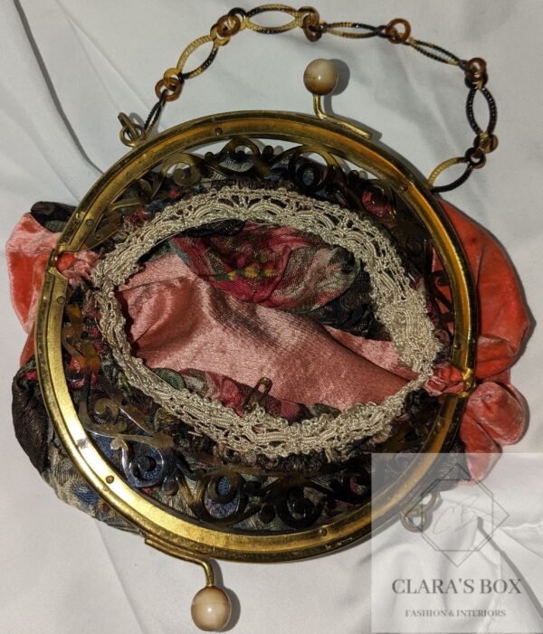 Art Deco lame and velvet purse