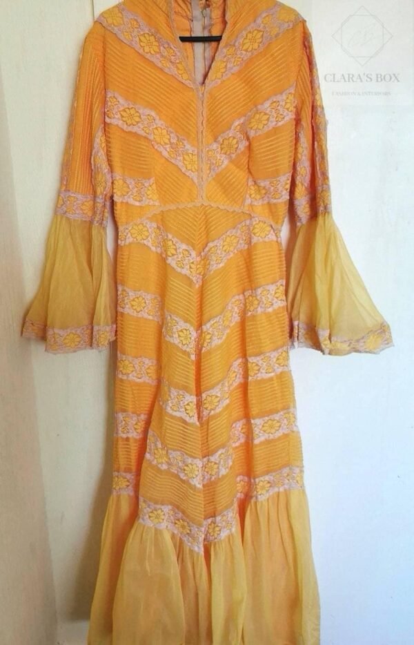 1970s orange Gunne Sax Style maxi dress