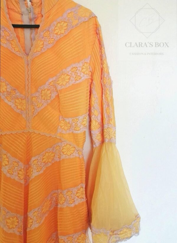 1970s orange Gunne Sax Style maxi dress